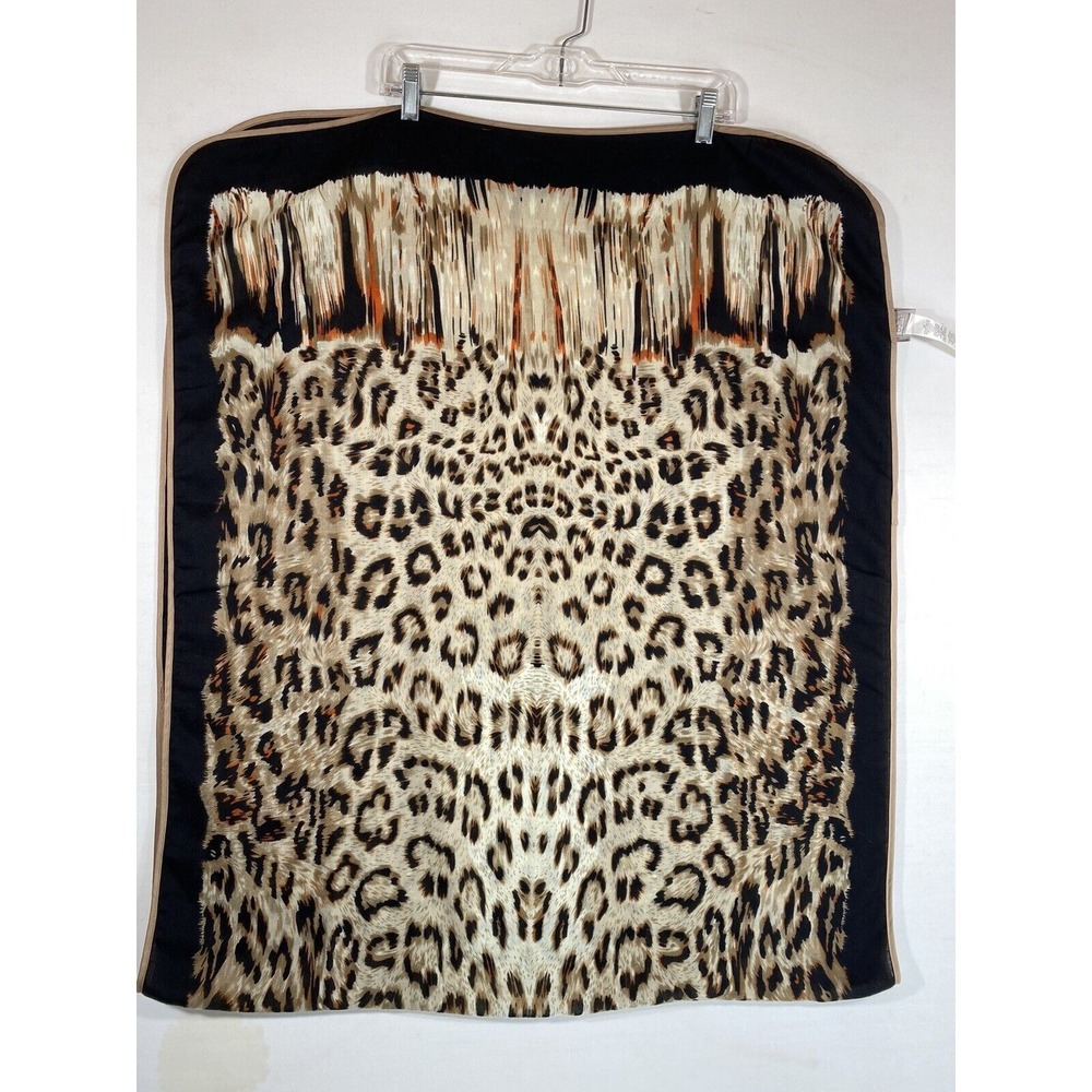 Chicos Leopard Print Scarf Womens Multicolor Neck Wrap 29x70